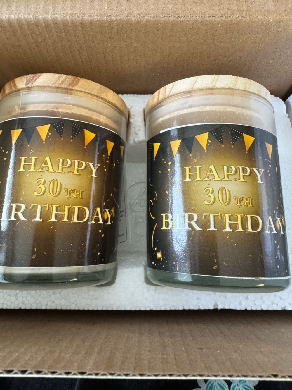Happy 30th Birthday Scented Candle - Gold and Black